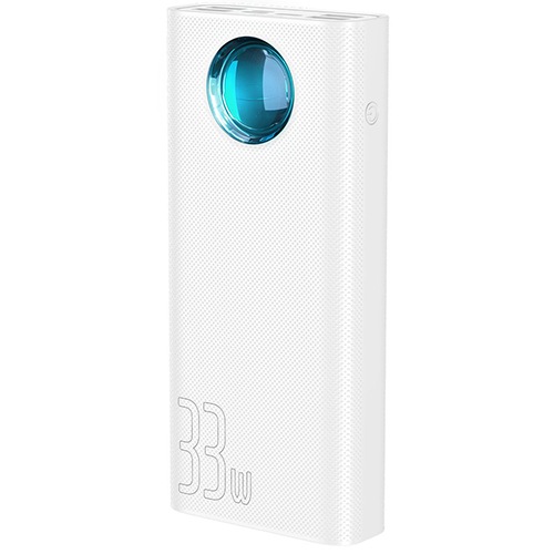 Аккумулятор внешний Baseus Amblight Quick Charge Digital Display Power Bank PD3.0+QC3.0 PPLG 30000mAh (Белый)