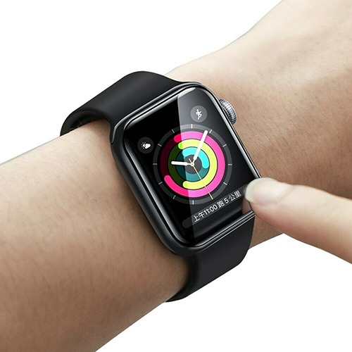 Защитное стекло для Apple Watch series 3 42мм Baseus Full-screen (черное)