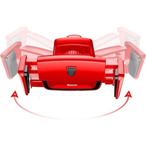 Автодержатель Baseus Robot Air Vent Car Mount с боковой поддержкой в воздуховод и дефлектор (красный)
