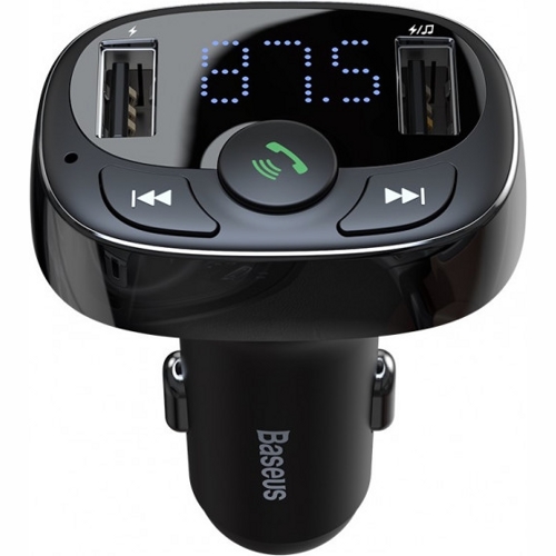 Автомобильное зарядное устройство с FM-трансмиттером Baseus T-Typed MP3 Car Charger S-09A (Черный)
