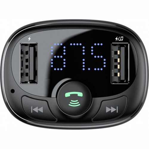 Автомобильное зарядное устройство с FM-трансмиттером Baseus T-Typed MP3 Car Charger S-09A (Черный)