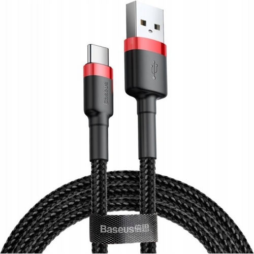 USB кабель Baseus Cafule Cable для зарядки и синхронизации Type-С, длина 2 метр (Черный/Красный) 