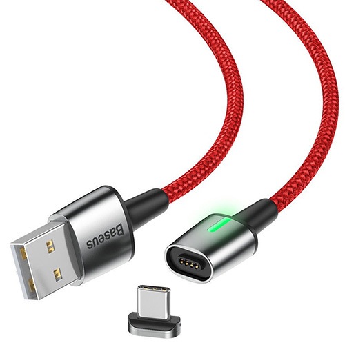 USB кабель магнитный Type-C Baseus Zinc Magnetic Cable 1 метр (Красный)