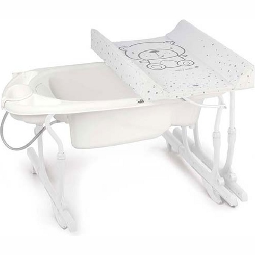 Ванночка с пеленальным столиком CAM Idro Baby Estraibile C518-C247 (Дизайн Тедди, серый) 