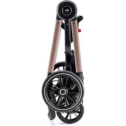 Детская коляска CAM Kit Joy Romantic-Duo (2 в 1) ART976-T517+ART805T-V95S (Черный/розовое золото  с розовое золото рамой)