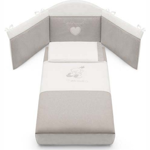 Комплект постельного белья САМ Set Piumone Orso G240 (одеяло, бортик, наволочка) (Дизайн Король-медведь, белый) 