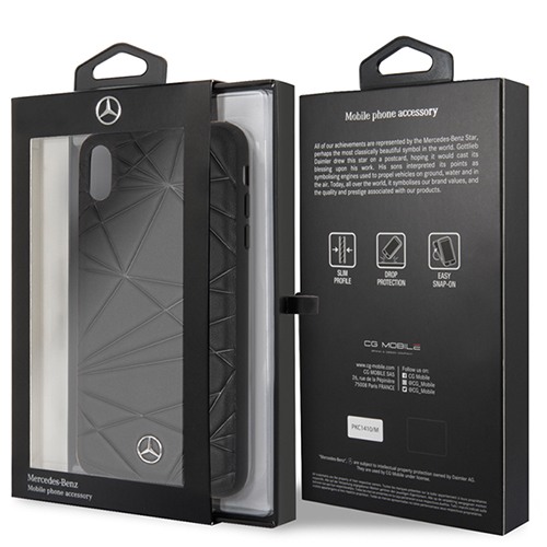 Чехол для iPhone Xs Max накладка (бампер) кожаный Merсedes-Benz Twister Hard Leather (MEPERHCI65QGL) черный 