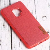 Чехол для Samsung Galaxy S9 накладка (бампер) силиконовый Denim Cover красный - фото