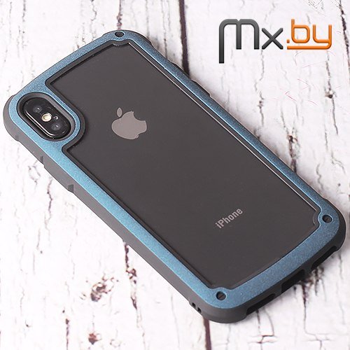 Чехол для iPhone X накладка (бампер) Do Luxury Case противоударный синий
