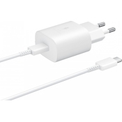 Зарядное устройство Samsung EP-TA800XWEGRU + USB Type-C кабель (Белый) - фото