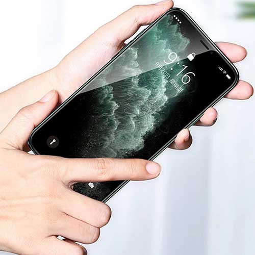 Противоударная защитная пленка для iPhone 11 Pro Max и Xs Max Flexible Glass полноэкранная черная