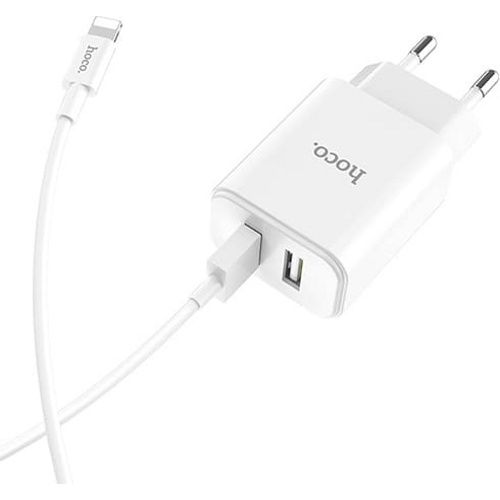 Зарядное устройство Hoco C62A Victoria 2 USB 2.1А (Белый)