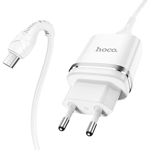 Зарядное устройство Hoco N1 Ardent 2.4A + кабель MicroUSB (Белый)