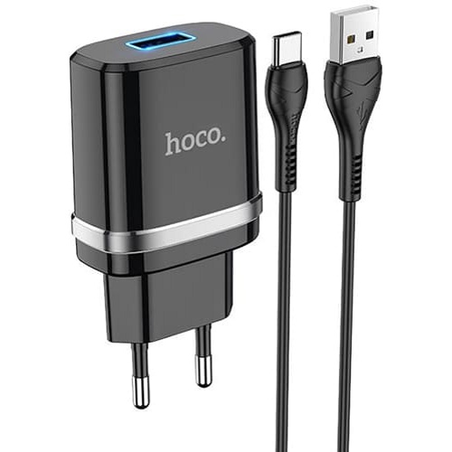 Зарядное устройство Hoco N1 Ardent 2.4A + кабель Type-С (Черный)