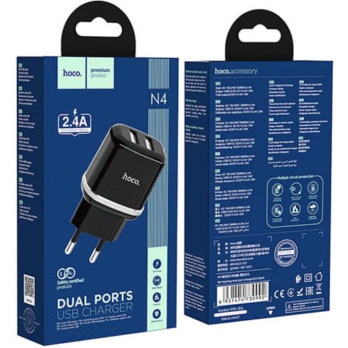 Зарядное устройство Hoco N4 Aspiring 2 USB 2.4A (Черный)