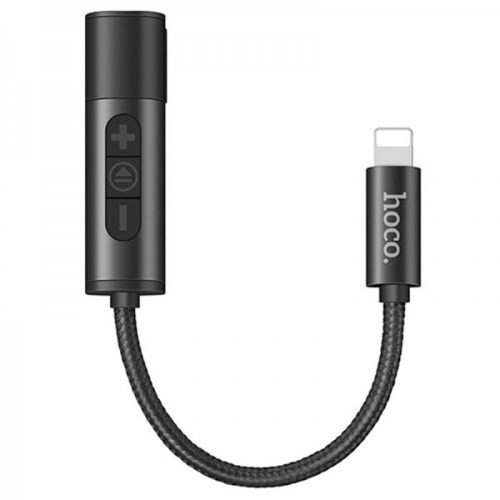 Аудио переходник для наушников 3.5 Mini Jack и зарядки Lightning для iPhone Hoco Tanco LS6 (Черный)