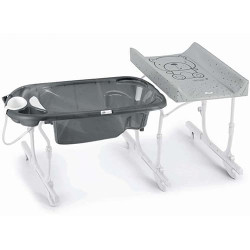 Ванночка с пеленальным столиком CAM Idro Baby Estraibile C518-C262 (Дизайн Тедди, серый-серый) - фото