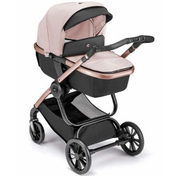 Детская коляска CAM Avant (2 в 1) ART968-T584+ART805T-V95S (Розовый/черный c рамой цвета Розовое Золото) - фото