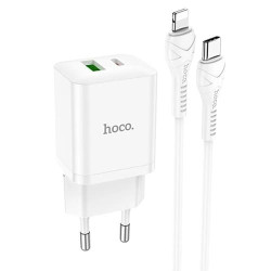 Зарядное устройство Hoco N28 + кабель Type-C - Lightning Белый - фото