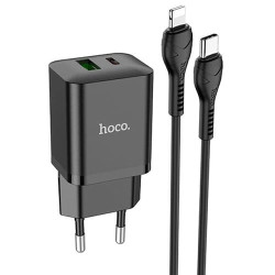 Зарядное устройство Hoco N28 + кабель Type-C - Lightning Черный - фото