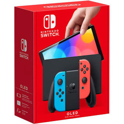 Игровая приставка Nintendo Switch OLED Черный, с неоновыми Joy-Con - фото