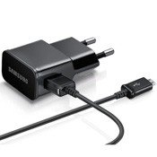 Зарядное устройство Samsung для Galaxy ток 2A (ETA-U90EWEGSTD) + кабель microUSB Black (ORIGINAL)  - фото