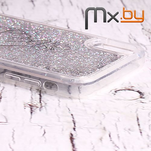 Чехол для iPhone Xs Max накладка (бампер) Аквариум Heart серебристый