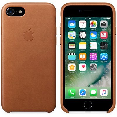 Чехол Apple Leather Case для iPhone 8 светло-коричневый (MQH72ZM/A) 