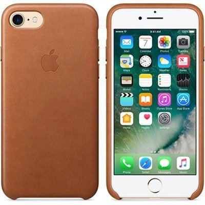 Чехол Apple Leather Case для iPhone 8 светло-коричневый (MQH72ZM/A) 