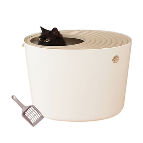Туалет с совком для кошек IRIS Top Entry Cat Litter Box with Cat Litter Scoop (Белый) 