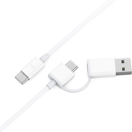 USB кабель Xiaomi ZMI 2 в 1 Type-C + Type-C, длина 1,0 метр (Белый)