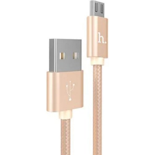 USB кабель Hoco X2 Knitted MicroUSB, длина 1,0 метр (Золотой)