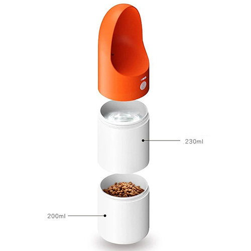 Поилка для собак с отсеком для корма Moestar Rocket Pet Cup (230 + 200 мл) Оранжевый