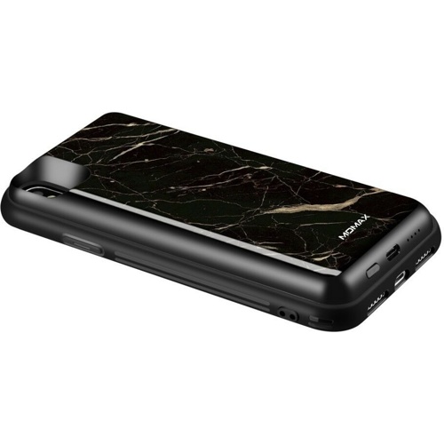Магнитный чехол с внешним аккумулятором для iPhone Xs Max Momax Q.Power Pack Magnetic Wireless Battery Case 6000mAh (Черный мрамор)