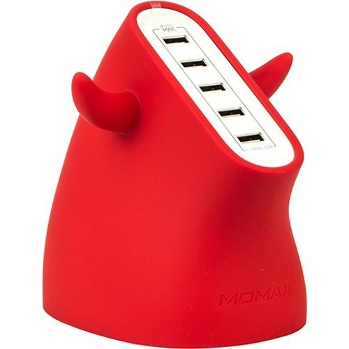 Сетевой блок питания Momax U.Bull 5 USB Charger 8A/40W (UM5S) красный