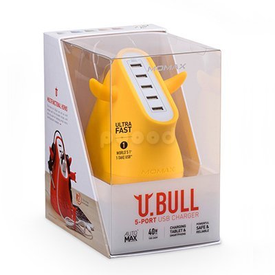 Сетевой блок питания Momax U.Bull 5 USB Charger 8A/40W (UM5S) желтый