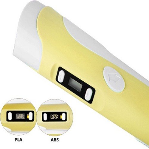 3D-ручка MyRiwell RP-100B с LCD дисплеем (желтая) + 60 метров ABS пластик + трафареты 5шт