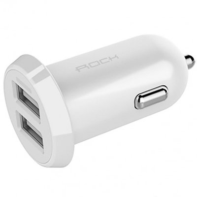 Автомобильное зарядное устройство Rock Ditor Car Charger 2 USB 2.4A белое (RCC0109)