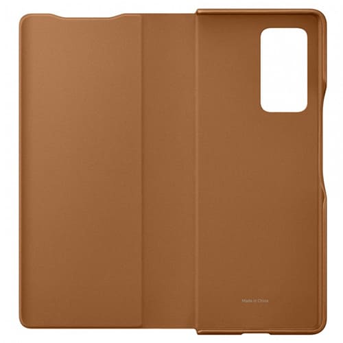Чехол для Galaxy Z Fold 2 книга Samsung Leather Flip Cover коричневый