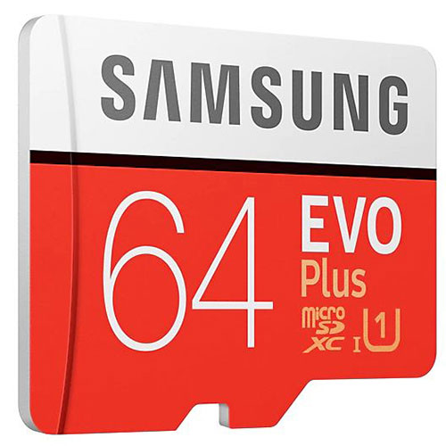 Карта памяти Samsung Evo Plus microSDXC 64Gb Class 10 UHS-I U1 + SD адаптер (MB-MC64HA) 