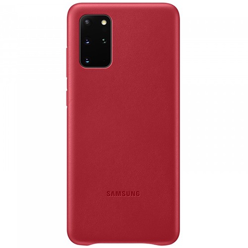 Чехол для Galaxy S20+ накладка (бампер) Samsung Leather Cover красный