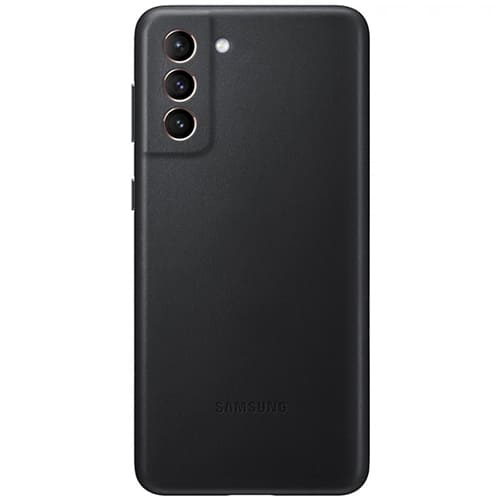 Чехол для Galaxy S21+ накладка (бампер) Samsung Leather Cover черный