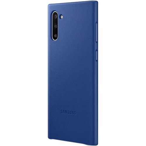 Чехол для Galaxy Note 10 накладка (бампер) Samsung Leather Cover синий - фото