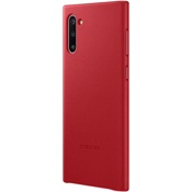 Чехол для Galaxy Note 10 накладка (бампер) Samsung Leather Cover красный - фото