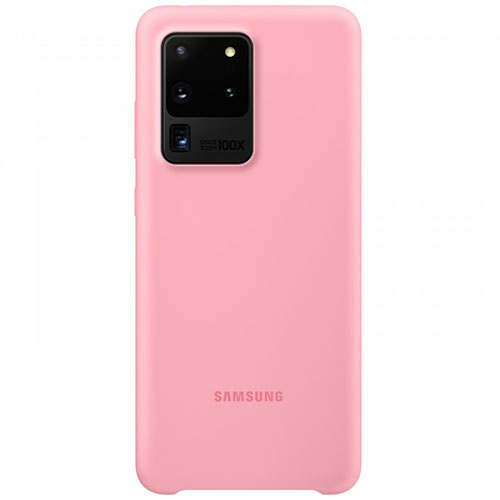Чехол для Galaxy S20 Ultra накладка (бампер) Samsung Silicone Cover розовый