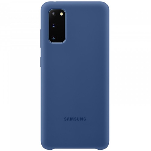 Чехол для Galaxy S20 накладка (бампер) Samsung Silicone Cover темно-синий