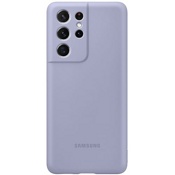 Чехол для Galaxy S21 Ultra накладка (бампер) Samsung Silicone Cover фиолетовый - фото