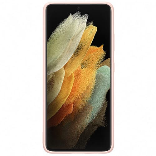 Чехол для Galaxy S21 Ultra накладка (бампер) Samsung Silicone Cover розовый