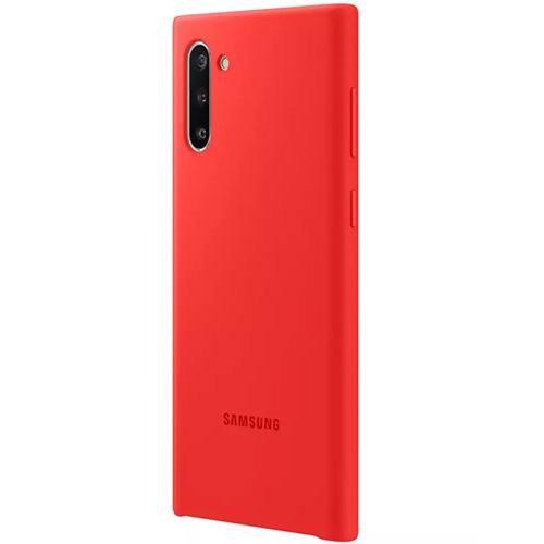 Чехол для Galaxy Note 10 накладка (бампер) Samsung Silicone Cover красный