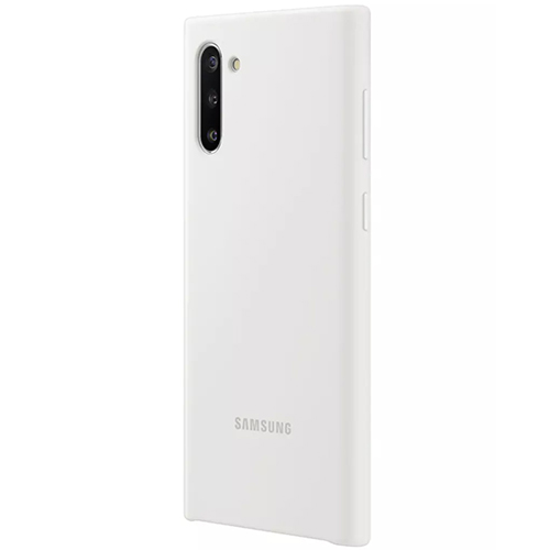 Чехол для Galaxy Note 10 накладка (бампер) Samsung Silicone Cover белый
